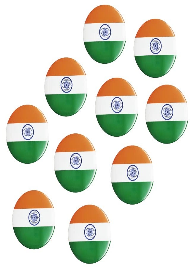 ال سي شارات علم الهند ثلاثية الألوان من جو كلاسيك | دبوس من الفولاذ المقاوم للصدأ (44 مم، عبوة من 10) (44، 10) - Image 4